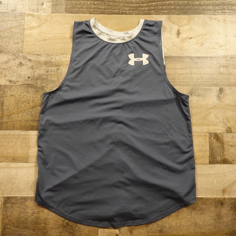 Under Armour Sleeveless Training Tank Top Boys'β YXL Dark Navy Gray